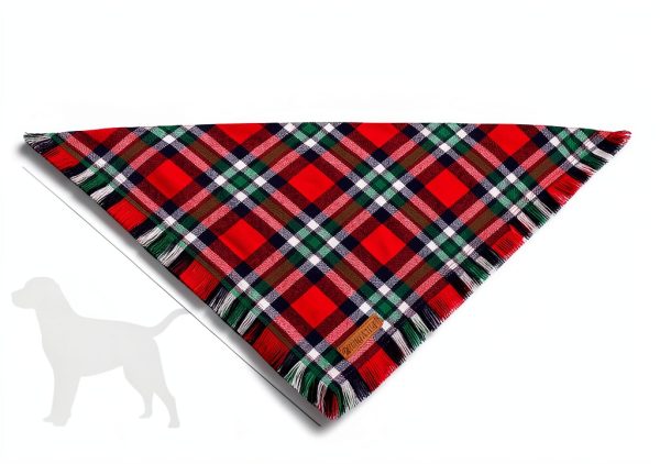 ADOGGYGO Christmas Dog Bandana Red Green Plaid Soft Cotton Sizes-3