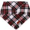 PTDECOR Christmas Dog Bandana Set 2‑Pack Red Plaid Small Large X‑Large-4