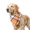 PTDECOR Fall Dog Bandana Small/XL Orange Plaid Tassel 2‑Pack-3
