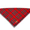 PTDECOR Christmas Dog Bandana Set 2‑Pack Red Plaid Small Large X‑Large-3