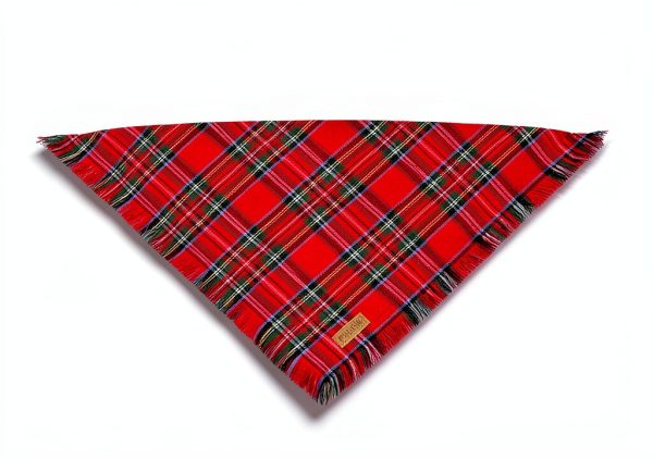 PTDECOR Christmas Dog Bandana Set 2‑Pack Red Plaid Small Large X‑Large-3