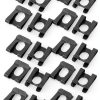 uxcell 20pcs Fit 10mm Dia Bolt 65Mn Steel Spring U Clip Nut Black 22mm x 18mm-0